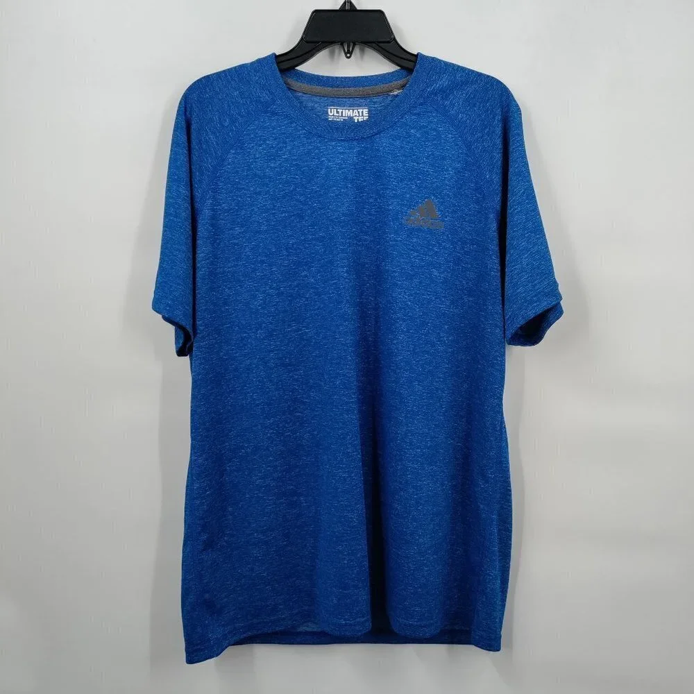 Adidas Ultimate Tee Crewneck Lightweight Short Sleeve T-Shirt Top XL Men Blue